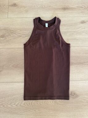 Athleta Ribbed Sleeveless Tank Top in Brown
